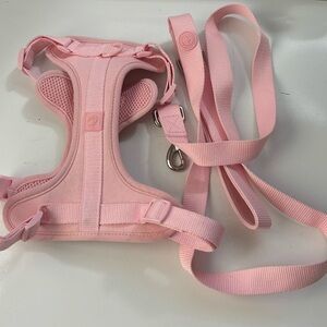 Pink Dog Harness and Leash Set